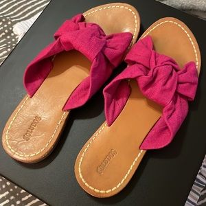 Soludos knotted slide sandal in fuchsia